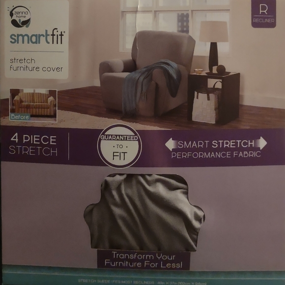The Zenna Home Stretch Suede Smart Fit Recliner Slipcover - Picture 1 of 3